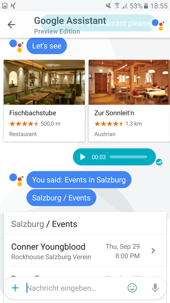 Google Allo Restaurant